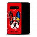 Wholesale Galaxy S10+ (Plus) Design Tempered Glass Hybrid Case (Hello Dog)